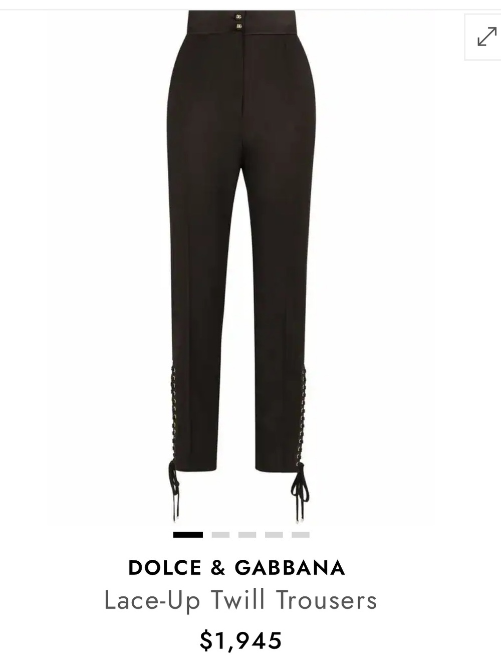 Dolce & Gabbana Black Lace-Up Ankle Trousers